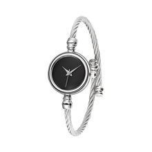 Load image into Gallery viewer, Women Casual Stainless Steel Open End Silver Round No Bracelet Quartz Alloy Plastic Watch