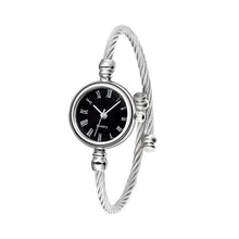 Load image into Gallery viewer, Women Casual Stainless Steel Open End Silver Round No Bracelet Quartz Alloy Plastic Watch