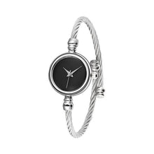 Load image into Gallery viewer, Women Casual Stainless Steel Open End Silver Round No Bracelet Quartz Alloy Plastic Watch