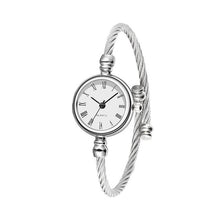 Load image into Gallery viewer, Women Casual Stainless Steel Open End Silver Round No Bracelet Quartz Alloy Plastic Watch