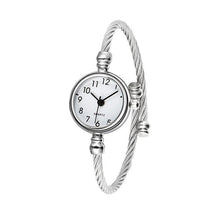Load image into Gallery viewer, Women Casual Stainless Steel Open End Silver Round No Bracelet Quartz Alloy Plastic Watch