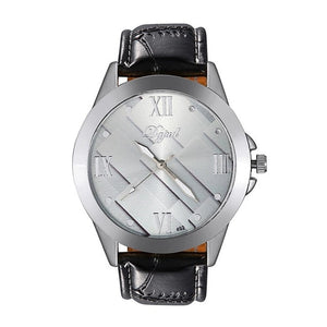 Round Analog Synthetic Watch Fashion Band Wrist Leather Quartz Men